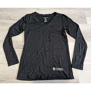Tommie Copper Cu29 Long Sleeve Compression Women’s Sz Large Black V Neck